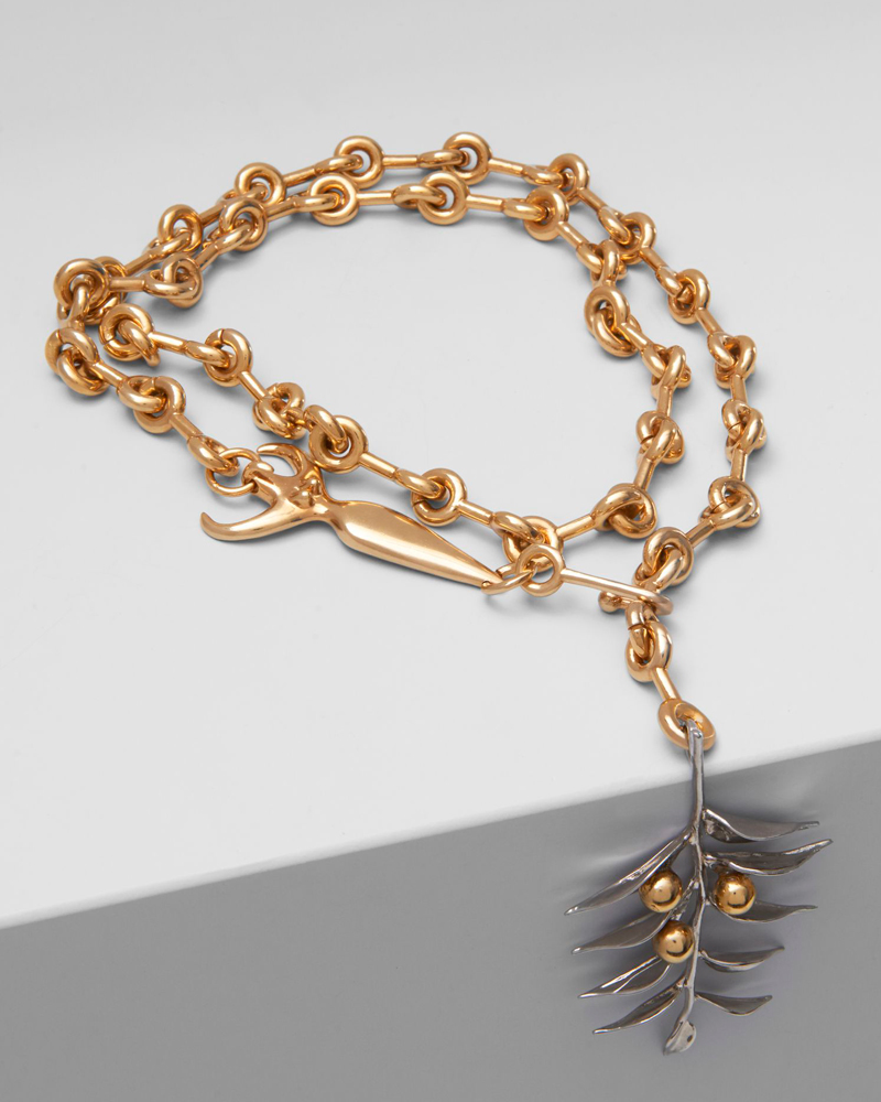 Terry necklace made from brass and silver gold
