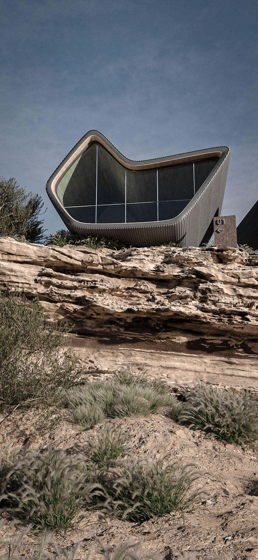 Cliff-shaped cabins in Saudi Arabia