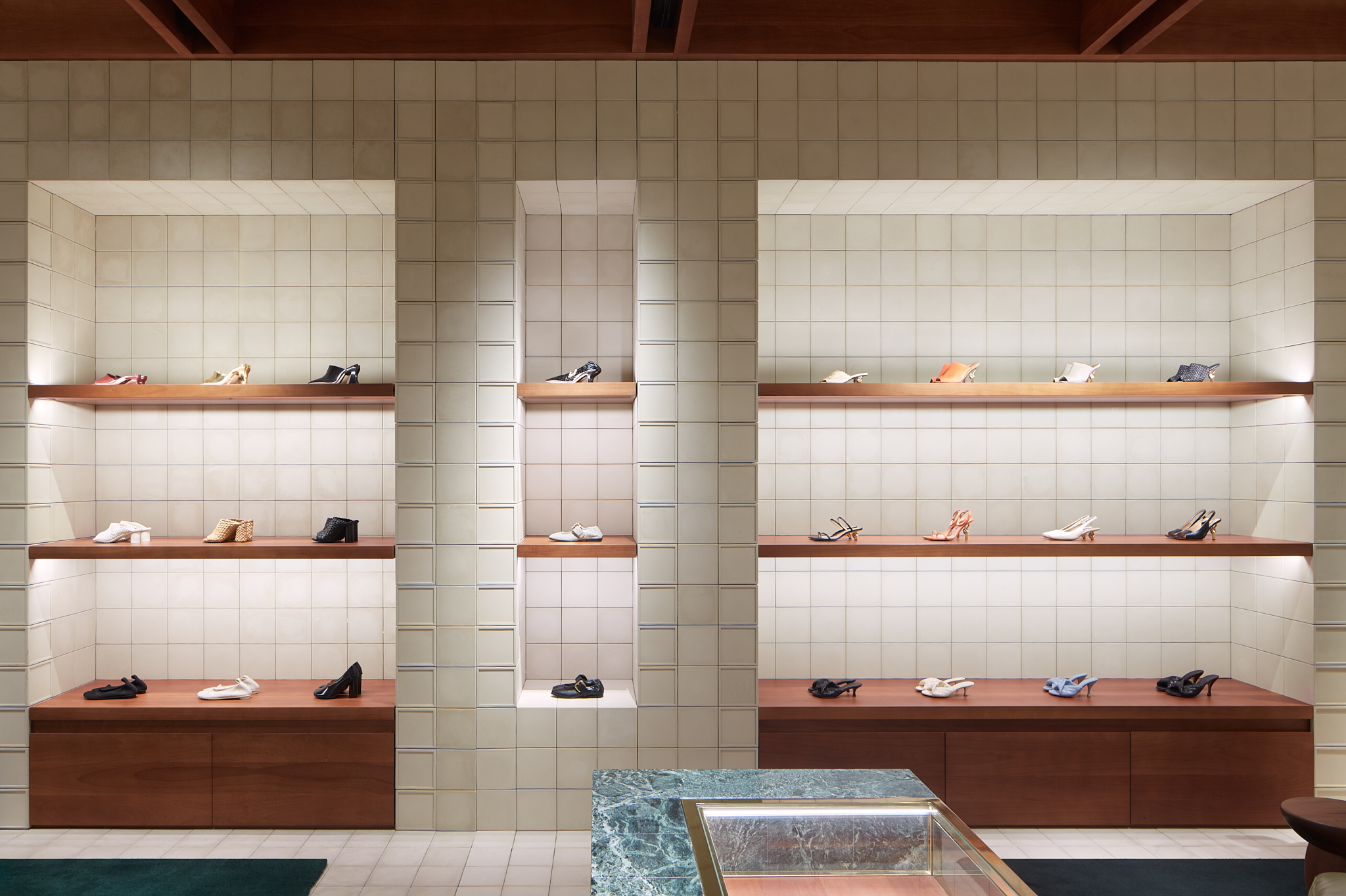 Bottega Veneta has unveiled its newly redesigned store in the Mall of the Emirates, featuring an interior concept meticulously crafted by creative director Matthieu Blazy.