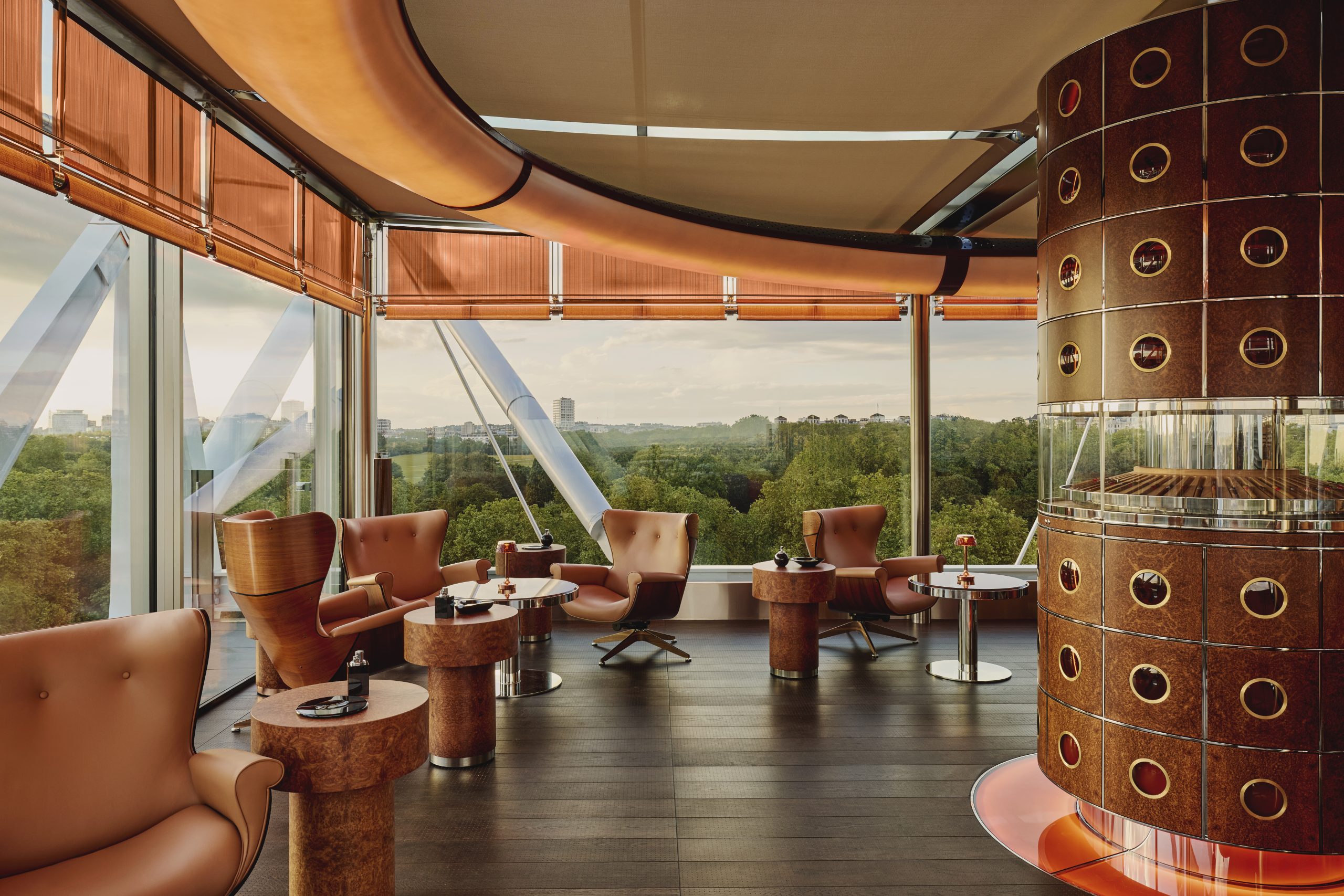 A rooftop pavilion at The Emory, designed to pay homage to cigar boxes 