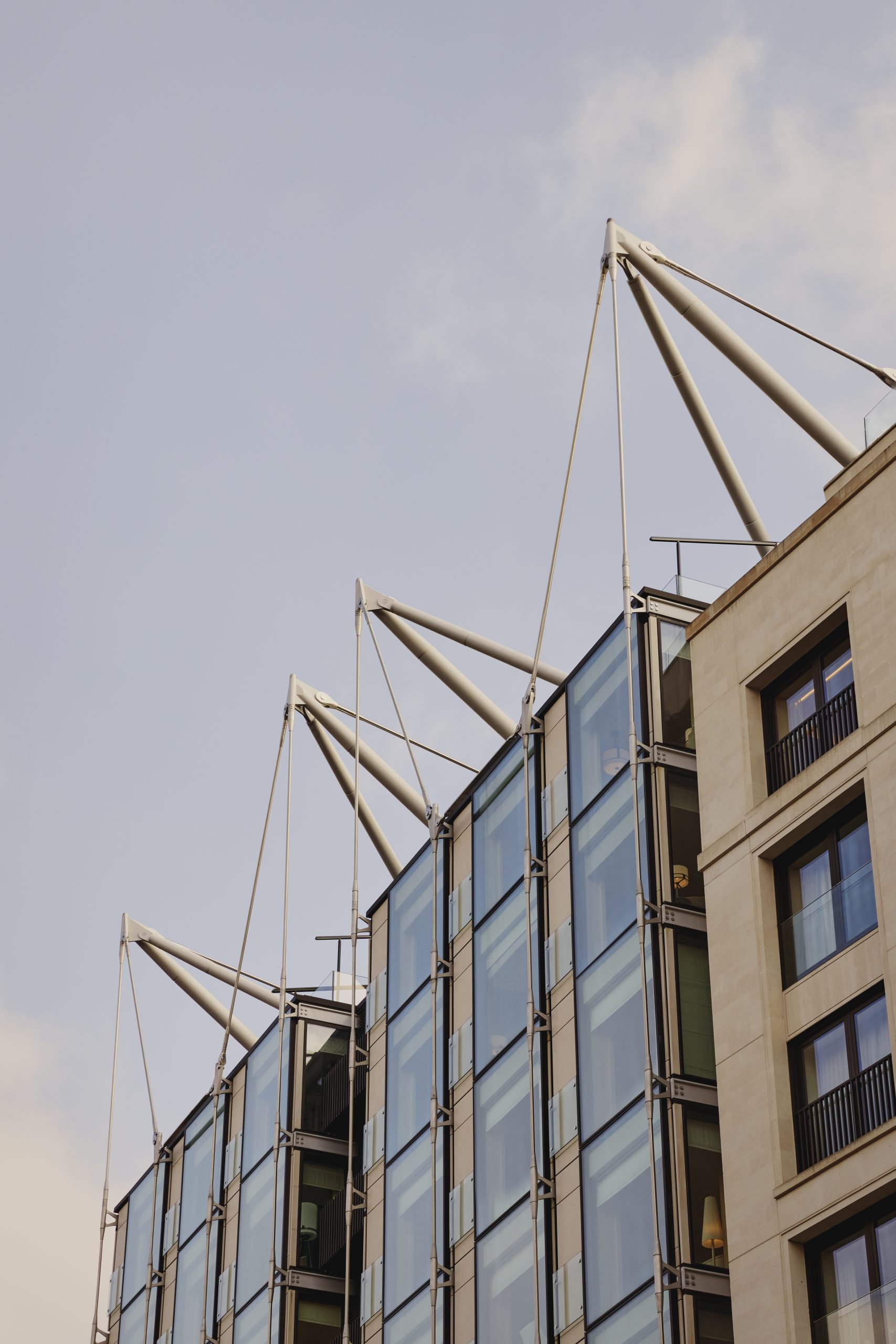 The exterior of The Emory, showcasing the "sails" design 