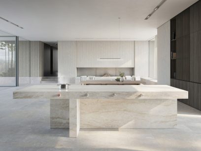 kitchen with a white color palette