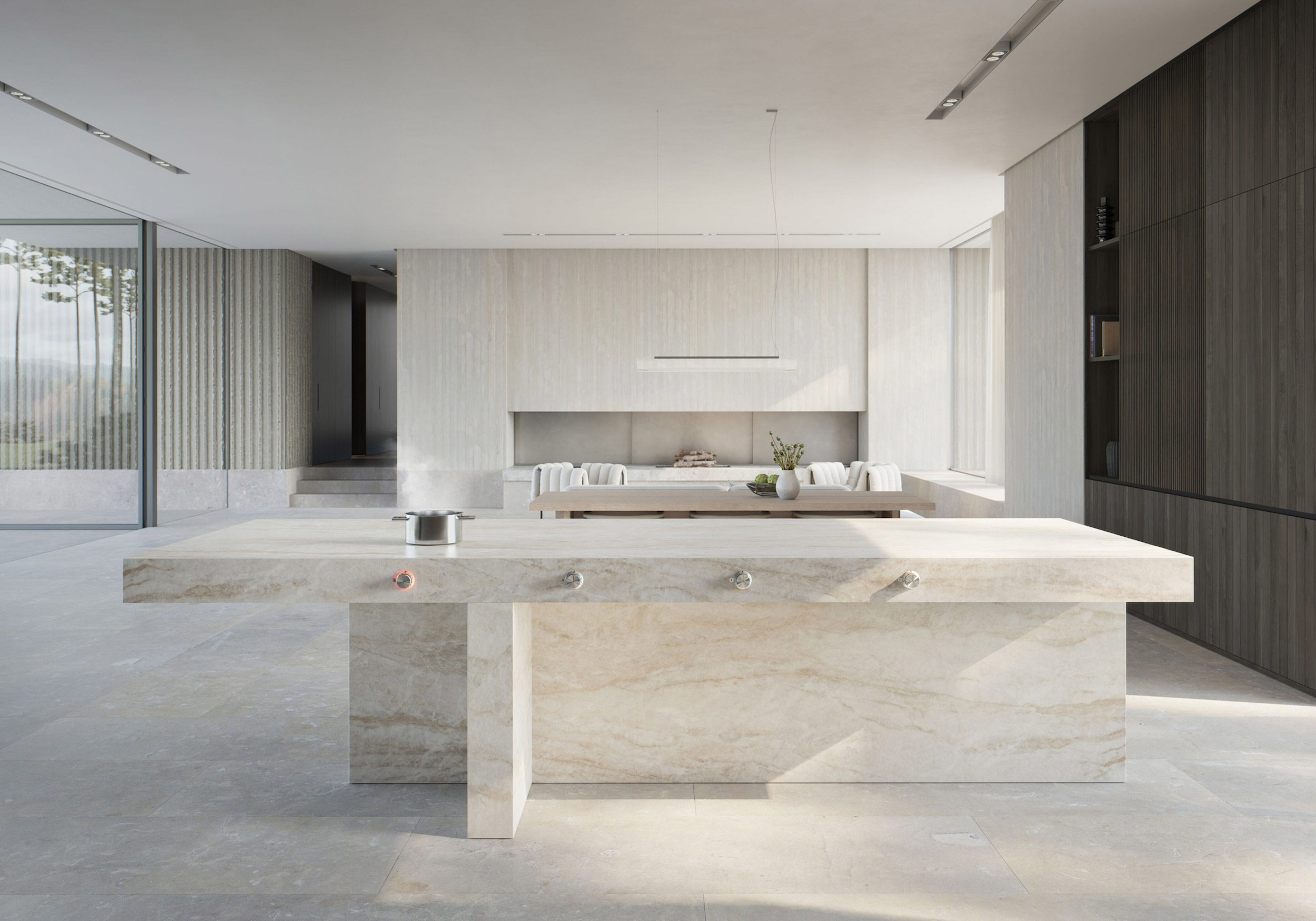 kitchen with a white color palette