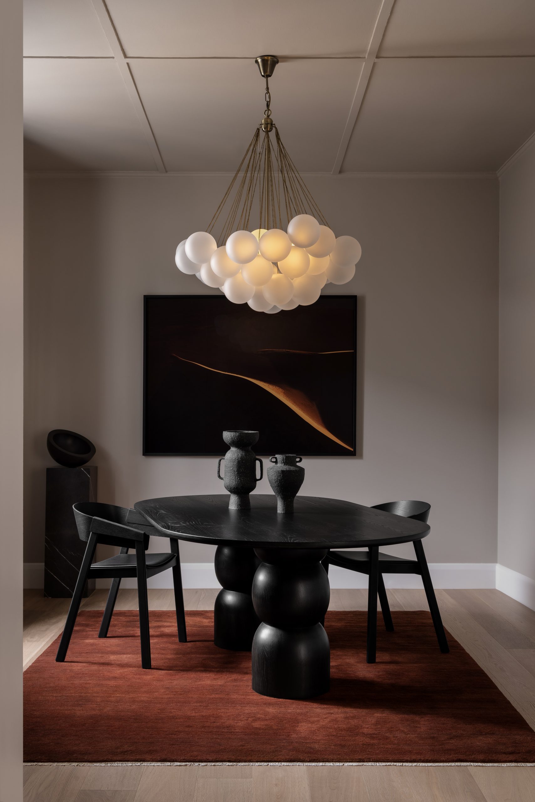 dining room with custom made furniture designed by homeroom studio