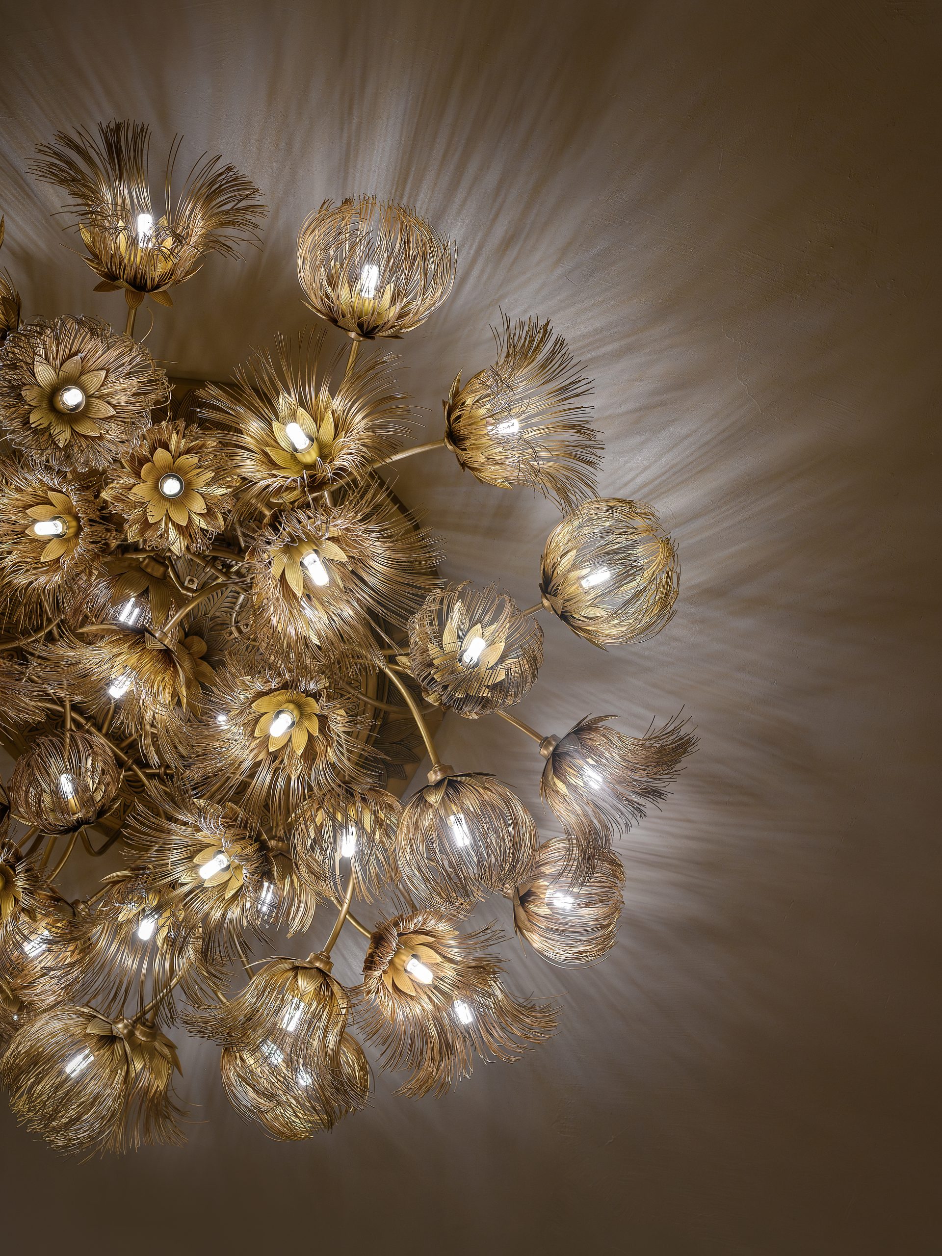 A chandelier with lights